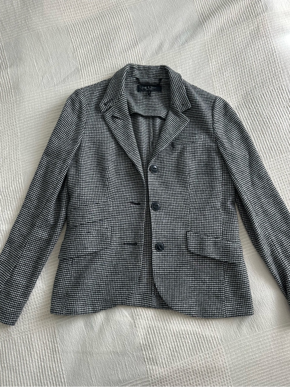 rag & bone New York Houndstooth Wool Blend Blazer Jacket Size 2